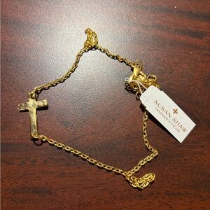 Susan Shaw Gold Cross Necklace